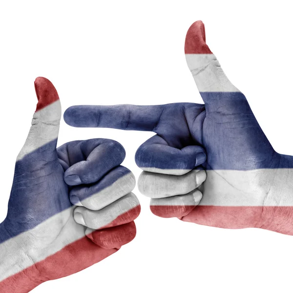 Bandera de Tailandia en la mano . — Foto de Stock