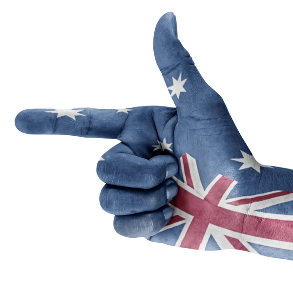 Australia Flag On Hand. — Stock Photo, Image