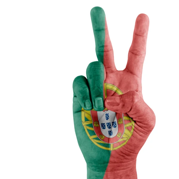 Portugal Flag On Hand. — Stock Photo, Image