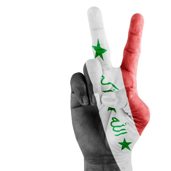 Irakische Flagge zur Hand — Stockfoto