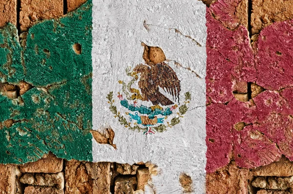 Mexicos grungeflagg – stockfoto