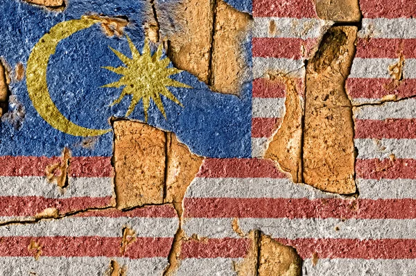 Grunge vlag van Maleisië — Stockfoto