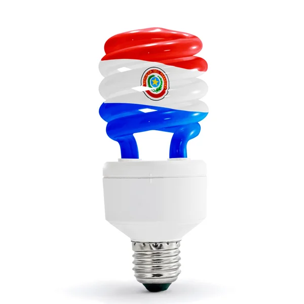Paraguay flagga på eco lampa — Stockfoto