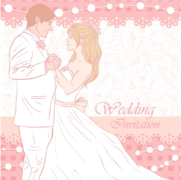 Весільна листівка нареченого та нареченого — стоковий вектор