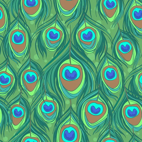 Patrón inconsútil colorido de la pluma del pavo real Gráficos vectoriales