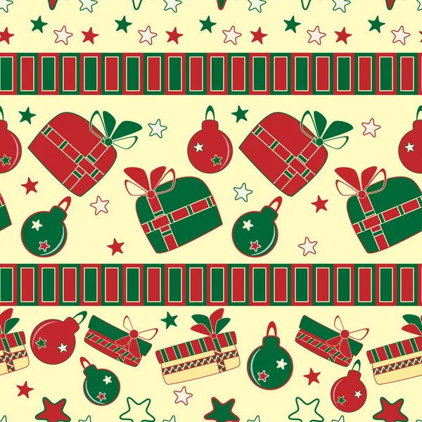 Weihnachten und Neujahr nahtlose Muster — Stockvektor