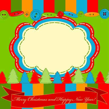 Christmas and New Year greeting card clipart