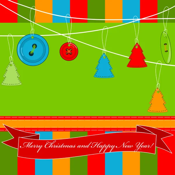 クリスマスとお正月のグリーティングカード — ストックベクタ