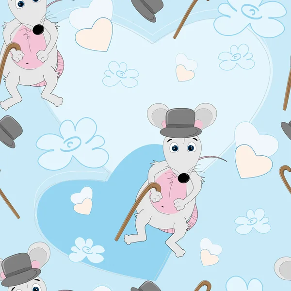 Schattig muis naadloze patroon voor baby — Stockvector