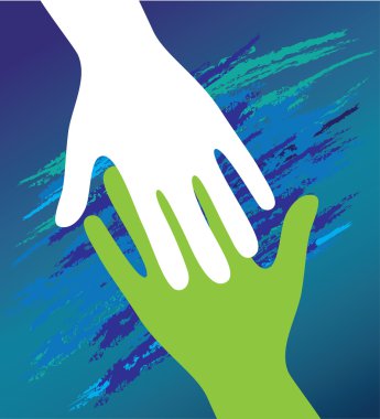 Hand of the child in father encouragement. Support moral. clipart