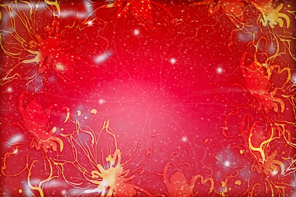 Röd abstrakt floral bakgrund — Stockfoto