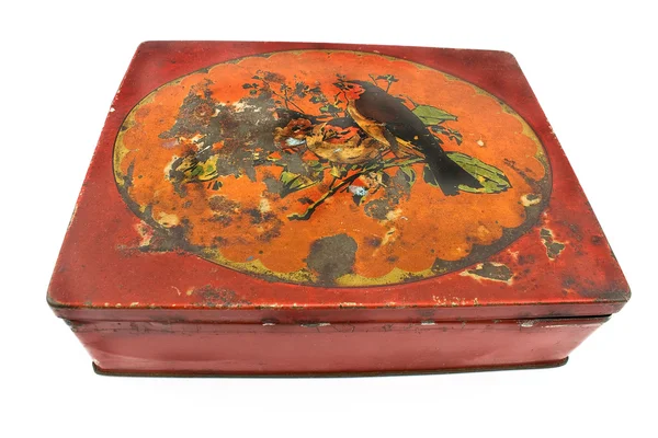 녹슨 붉은 주석 상자 — 스톡 사진