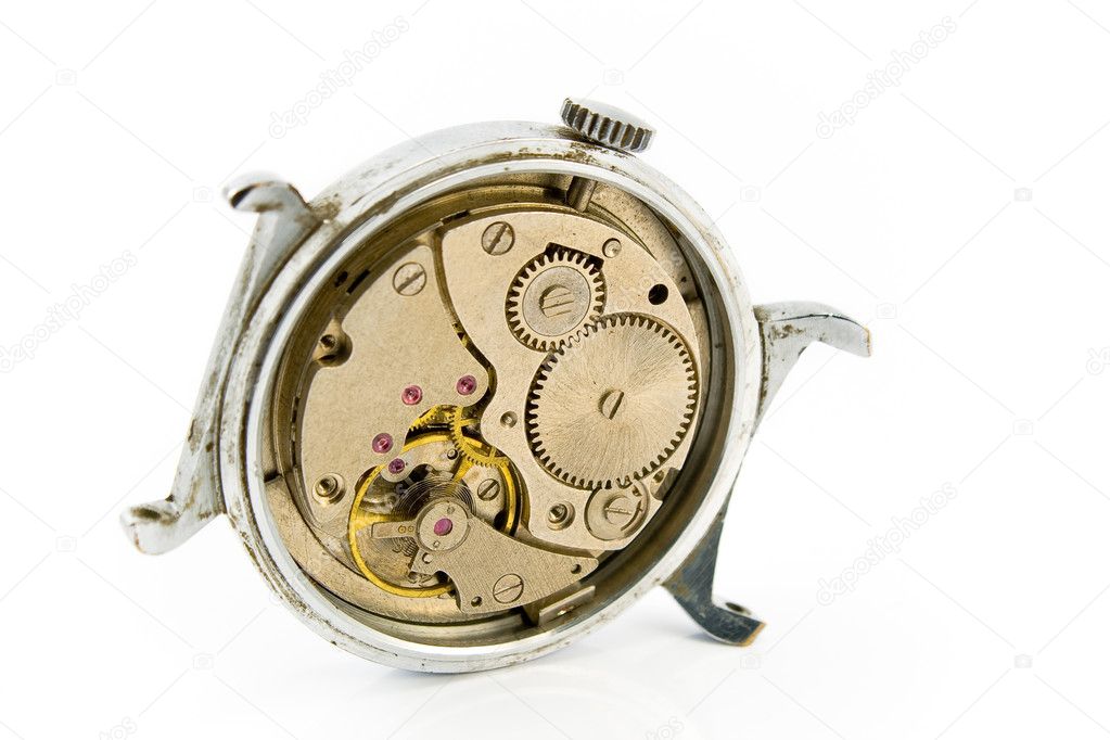 Old wristwatch mechanism