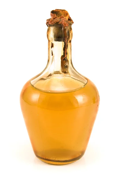 Garrafa velha selada de vinho branco — Fotografia de Stock