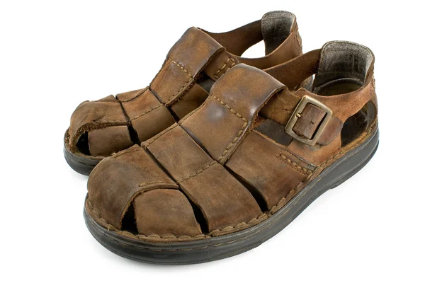 Oude mannen sandalen — Stockfoto