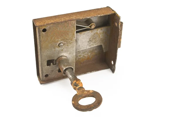 Zardzewiały klucz w szafce — Zdjęcie stockowe