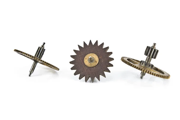 Üç eski cogwheels — Stok fotoğraf