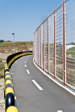 Bicycle path and fence