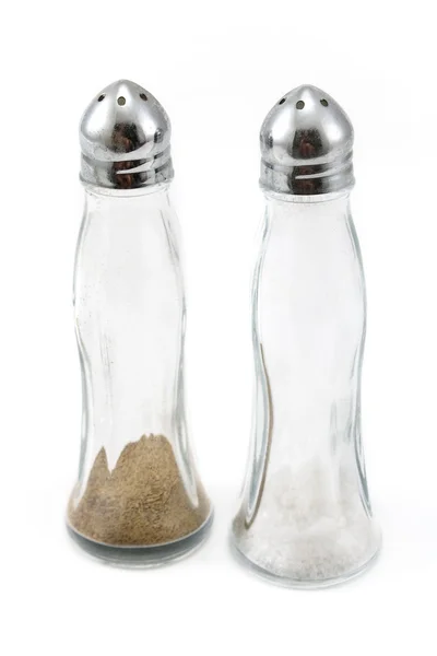玻璃盐和胡椒瓶 — 图库照片