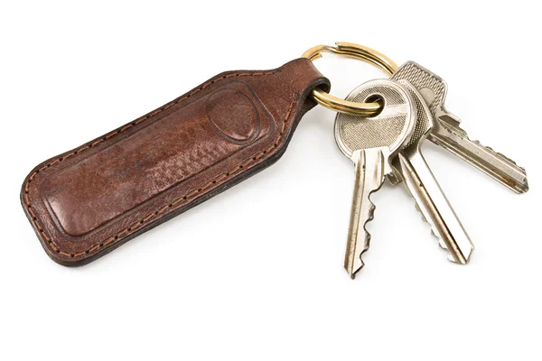 stock image Keys with leather tag