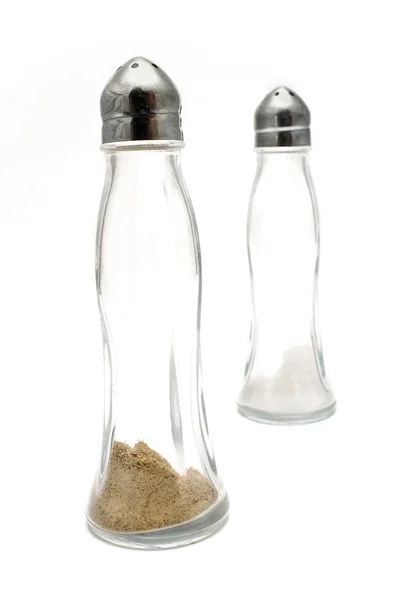 Glas zout en peper shakers — Stockfoto