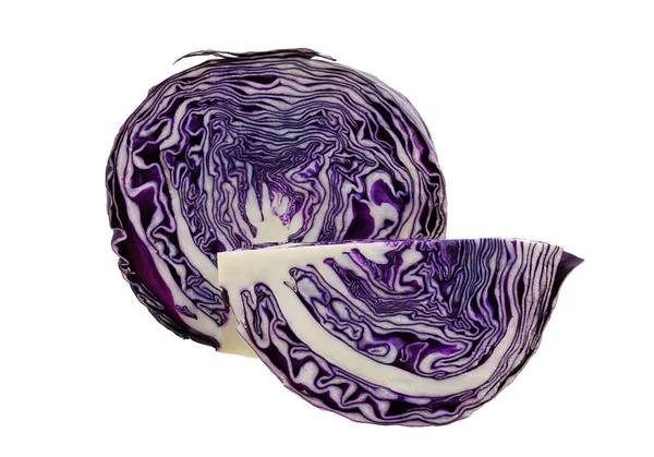 Red cabbage freshly sliced Stock Photo
