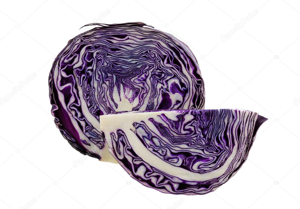Red cabbage freshly sliced