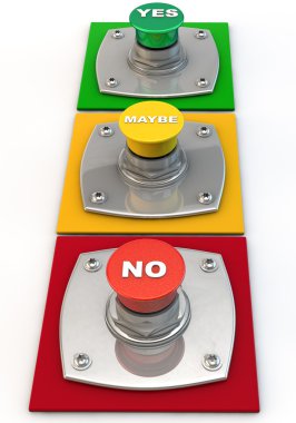 Yes no maybe Button clipart