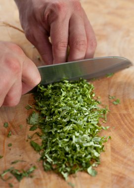 Chopping herbs clipart