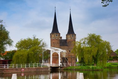 Klasik görünüm üzerinde eski delft, Hollanda