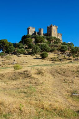 Almodovar del rio hilltop, cordoba, İspanya