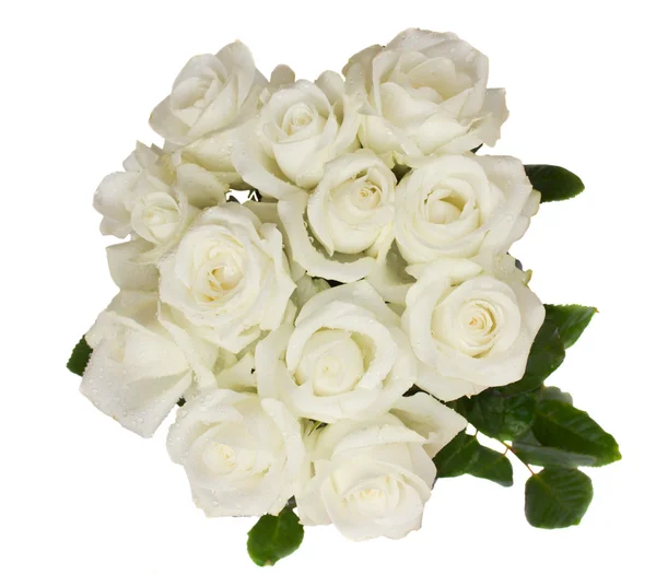 圆白玫瑰的花束 — 图库照片