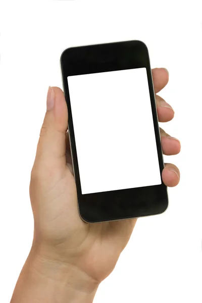 Hand holding modern phone — Stock Photo, Image