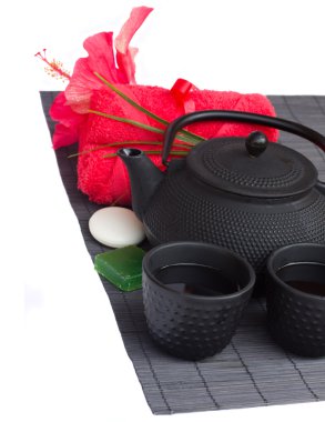 Asian tea and spa set clipart