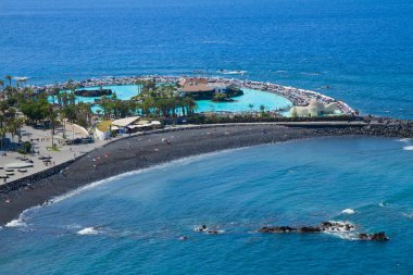 Beach at Puerto de la Cruz, Tenerife, Spain clipart