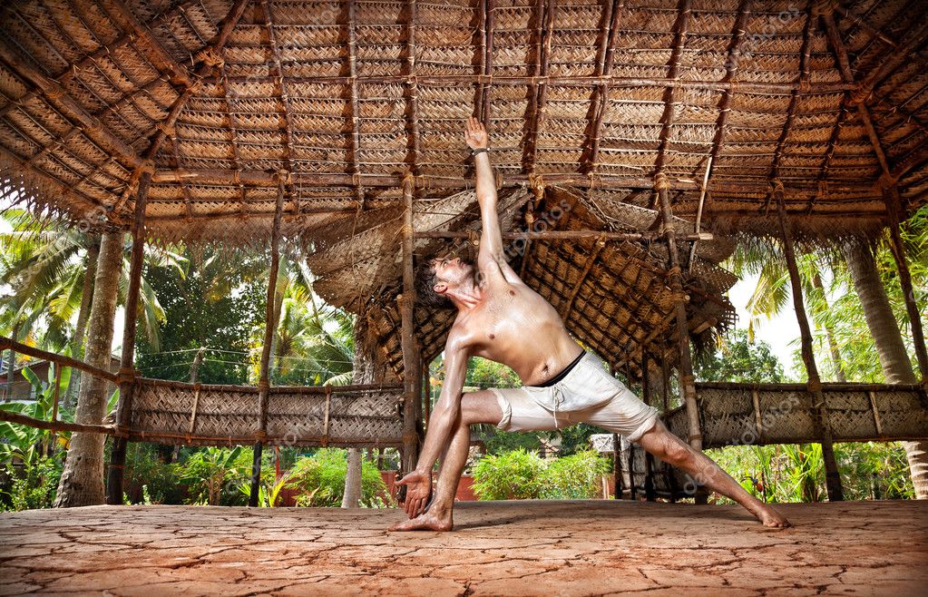 Yoga Man In Indian Shala Stock Photo By