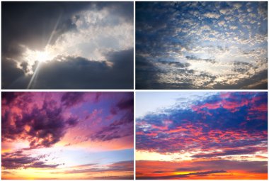 Dramatic sky collection clipart