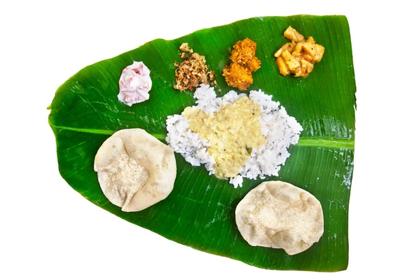Indian veg thali on white — Stock Photo, Image