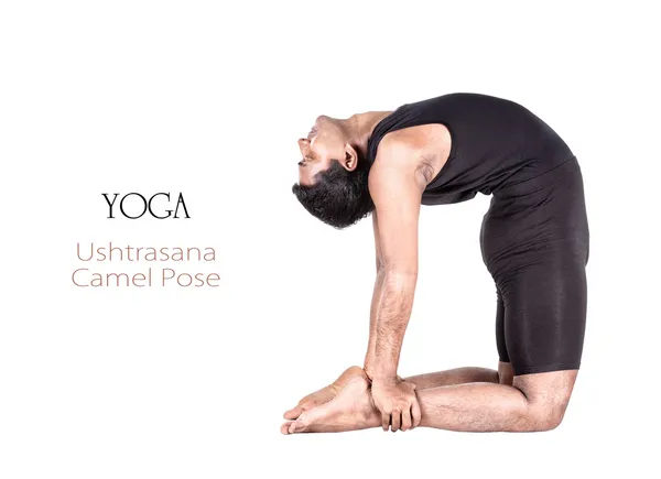 Yoga ushtrasana pose de camelo — Fotografia de Stock