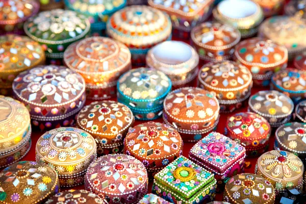Cajas de joyas en el mercado — Foto de Stock
