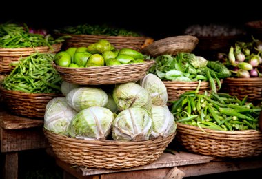 Vegetables at Indian market clipart