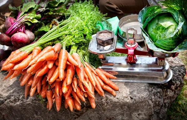 在印度市场的蔬菜 — 图库照片