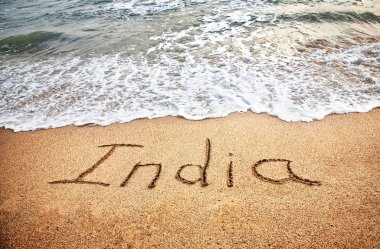 India on the beach clipart