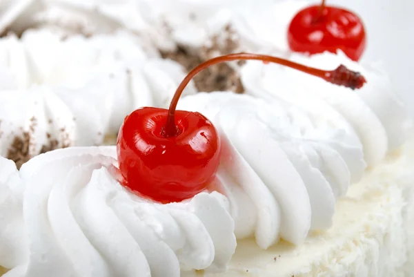 Cherry on the cream — Stock Photo, Image