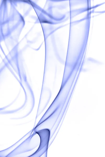 Blauer Rauch isoliert auf weißem Hintergrund — Stockfoto