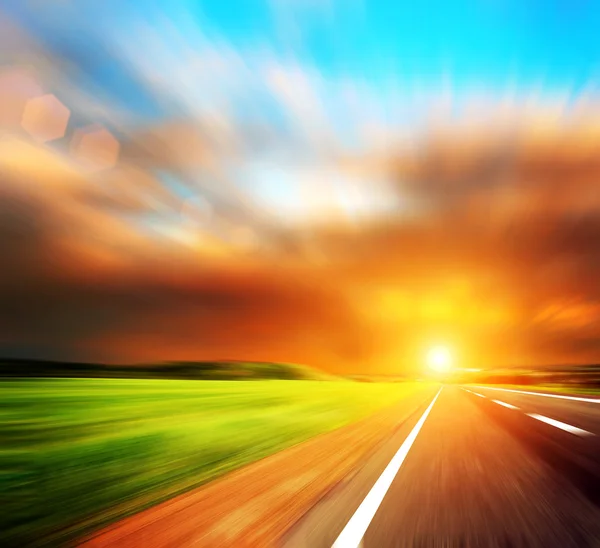 stock image Blured road and blured sky