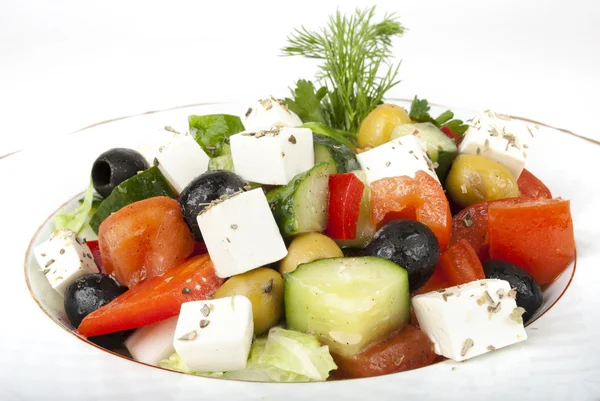 Beyaz peynir salata domates ile — Stok fotoğraf