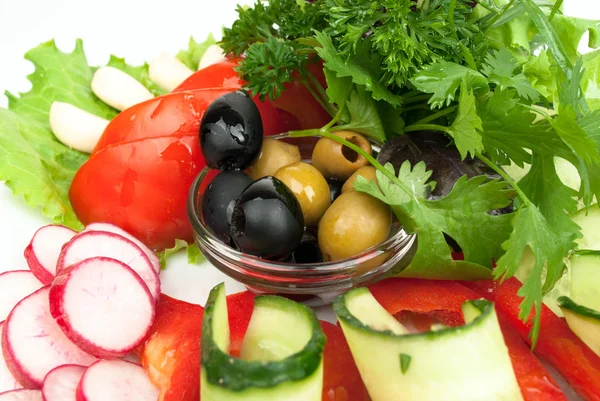 Platter of assorted fresh vegetables — Stock Photo, Image