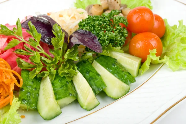 Свежие овощи в салате — стоковое фото