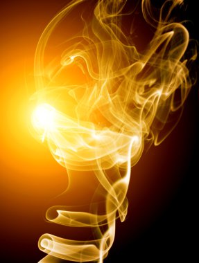 Abstract orange smoke on black. clipart